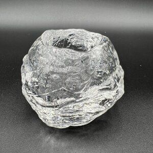 Handcrafted Vintage Kosta Boda Clear Textured Glass Votive Candle Holder